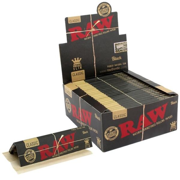 Raw Black rolling paper regular - Image 2