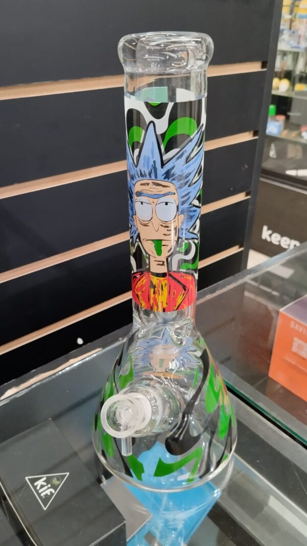 Bong Vidrio Grueso Rick y Morty 35cm