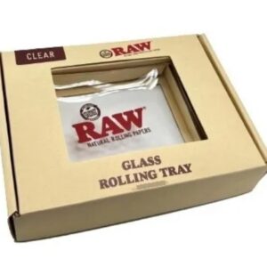 Raw Metal rolling tray Glass Mini